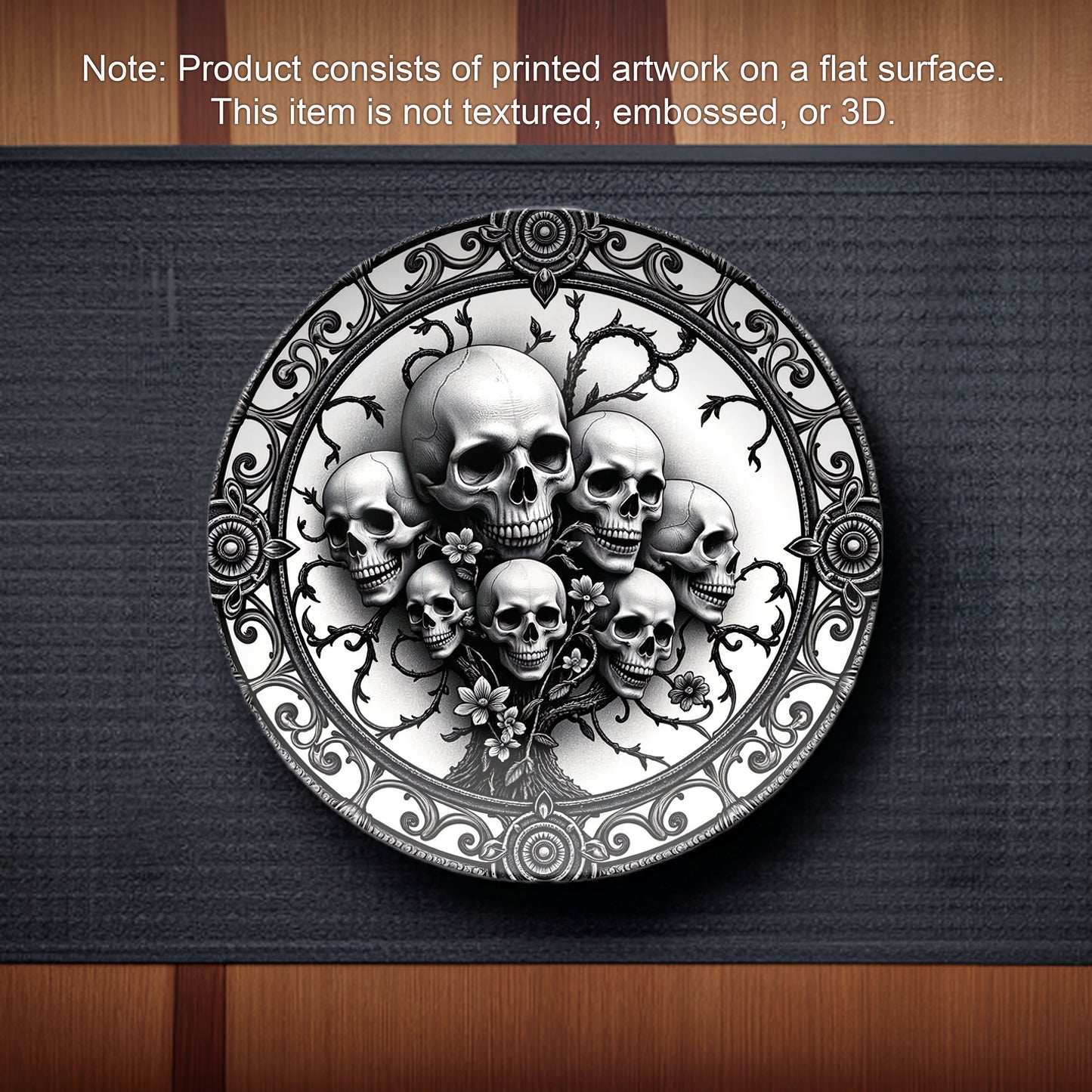 Gothic Skull Cluster Dinner Plate - Dark Victorian Skeleton Decor