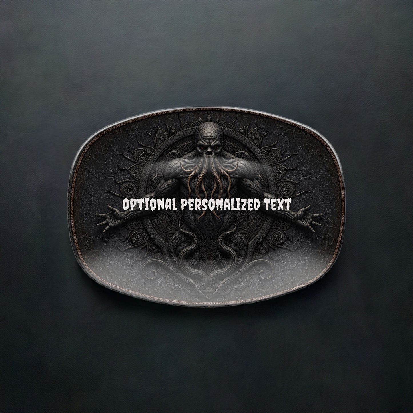 Dark Cthulhu Gothic Oval Platter – Personalized Horror Serving Tray