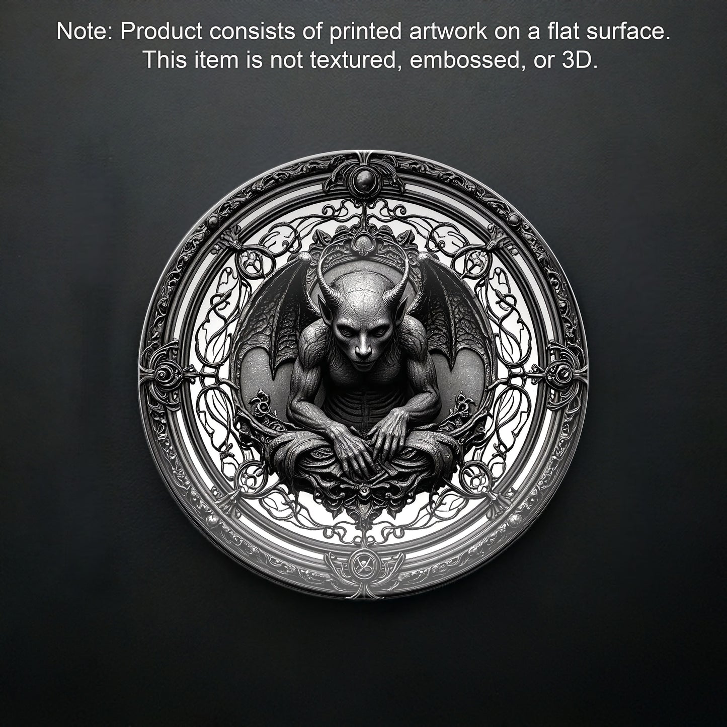 Gothic Gargoyle Decorative Plate - Dark Cathedral Guardian Design