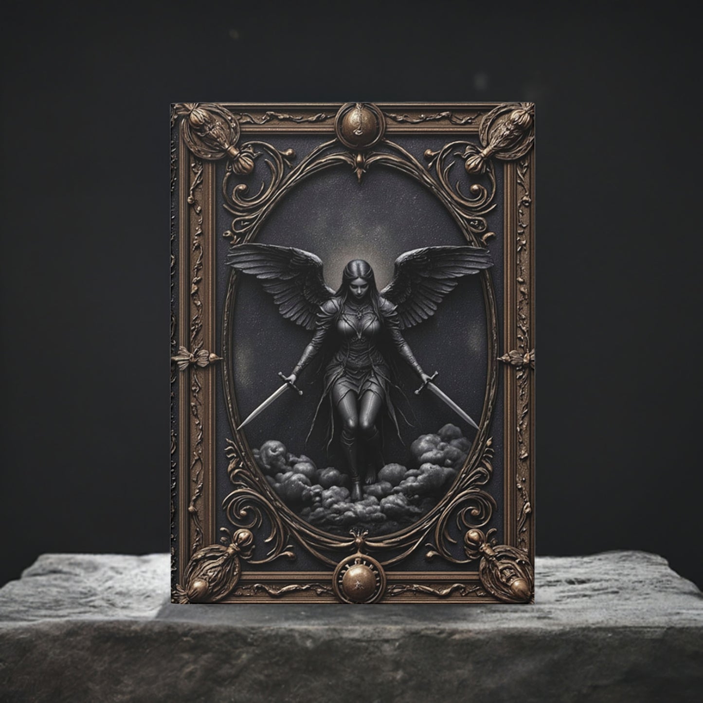 Dark Valkyrie Angel Journal - Personalized Gothic Warrior Notebook