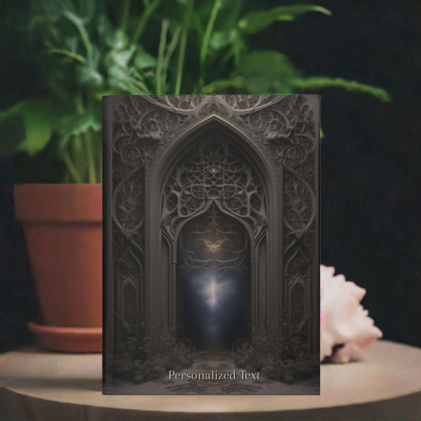 Celestial Gateway Journal - Personalized Gothic Arch Notebook for Mystics & Dreamers