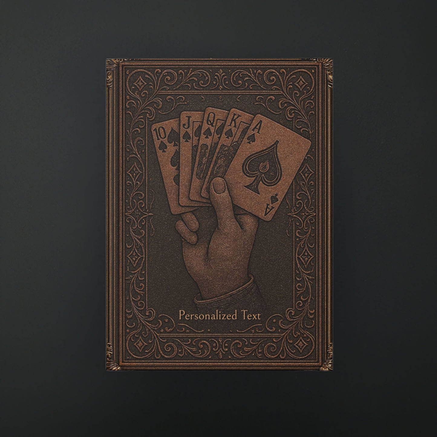 Royal Flush Poker Notebook - Personalized Vintage Playing Card Journal