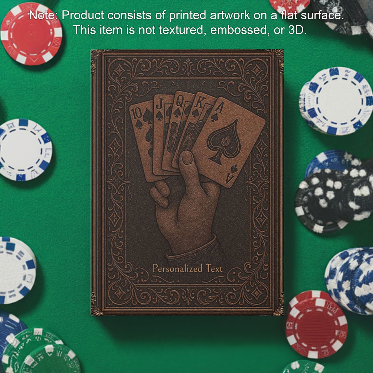 Royal Flush Poker Notebook - Personalized Vintage Playing Card Journal