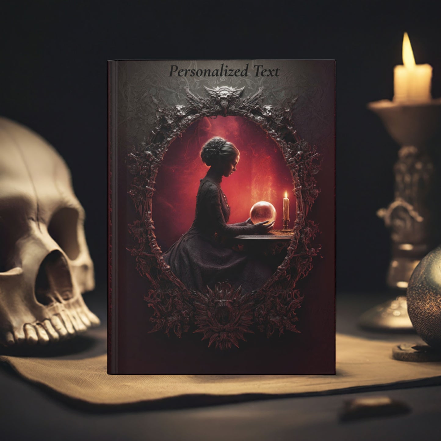 Gothic Seer Crystal Ball Notebook - Personalized Mystical Journal