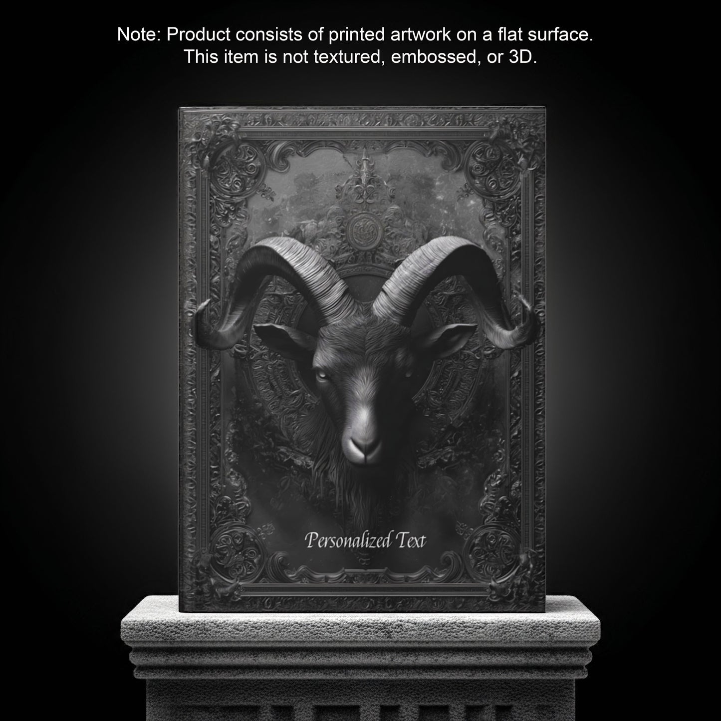 Gothic Ram Head Journal - Dark Aesthetic Personalized Notebook