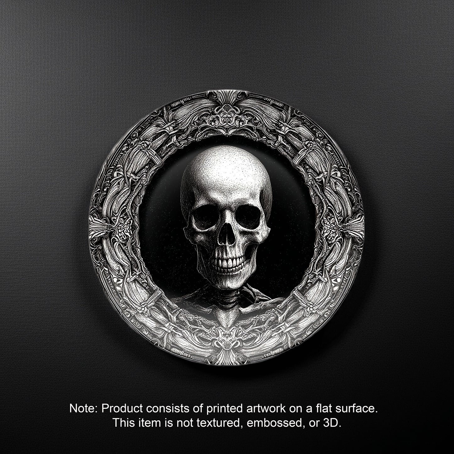 Gothic Skull Plate - Macabre Skeleton Art Decor for Gothic Homes & Halloween