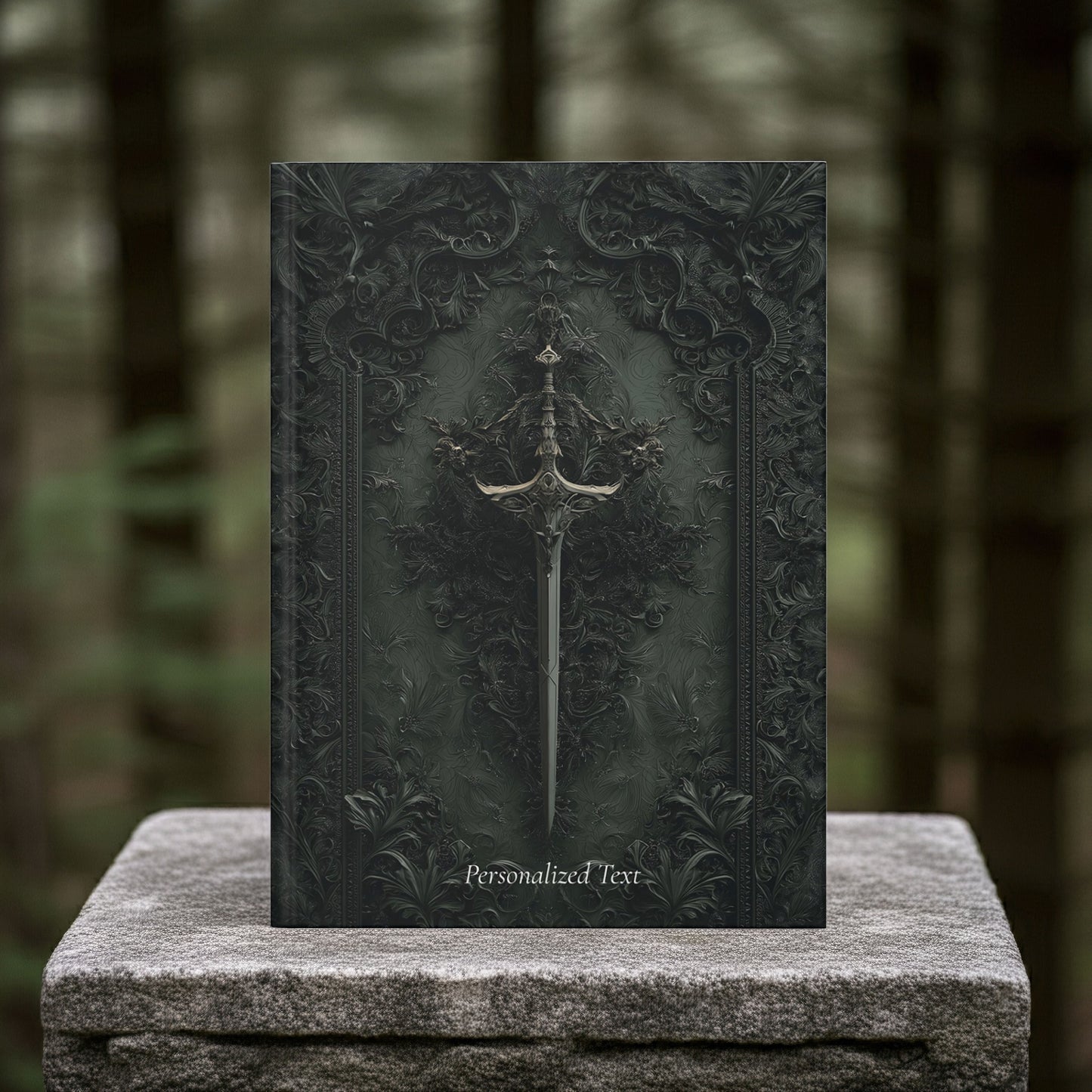Gothic Sword Journal - Personalized Dark Fantasy Notebook for Writing & Sketching