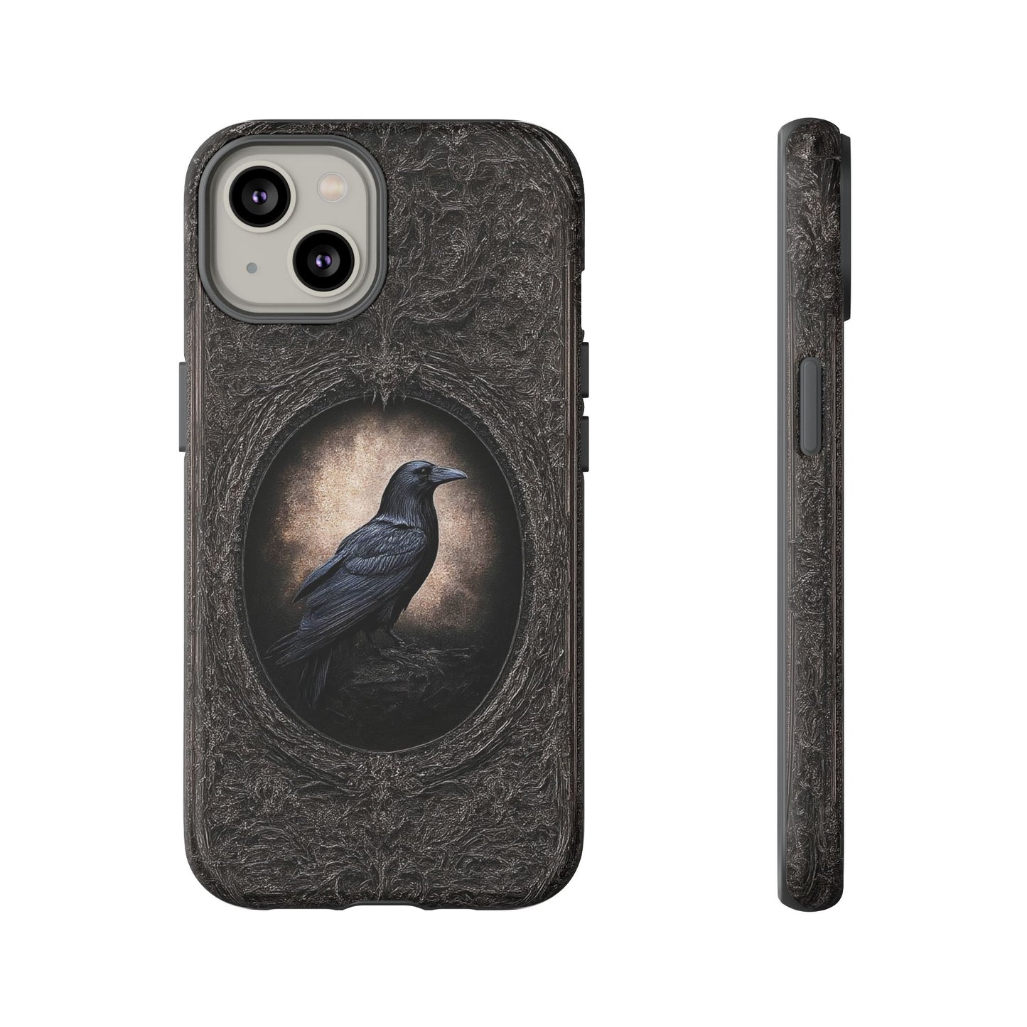 Gothic Raven Phone Case - Mysterious Dark Bird Design