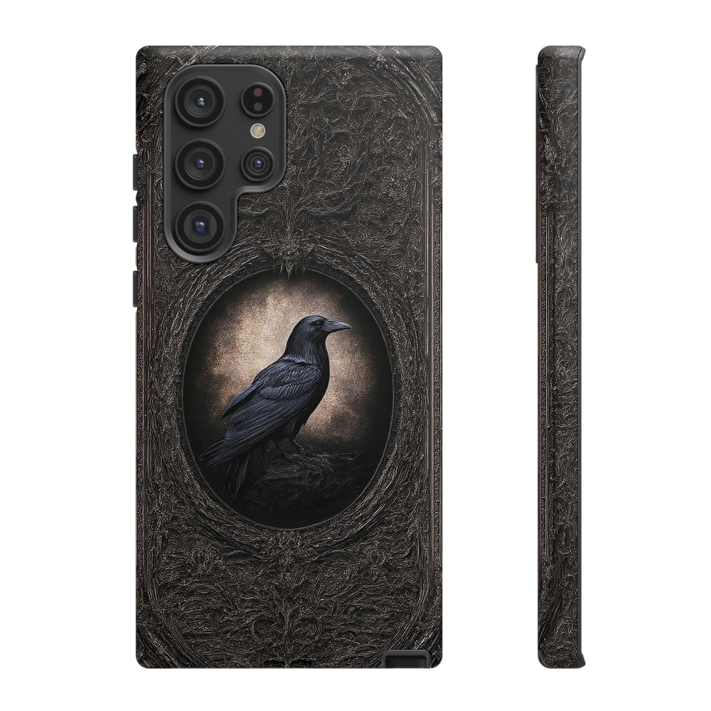 Gothic Raven Phone Case - Mysterious Dark Bird Design