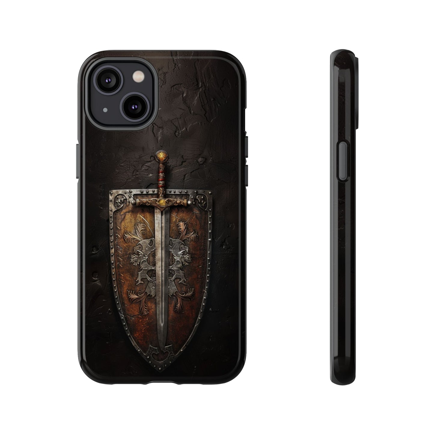 Medieval Sword and Shield Phone Case - For iPhone, Samsung Galaxy, and Google Pixel Devices