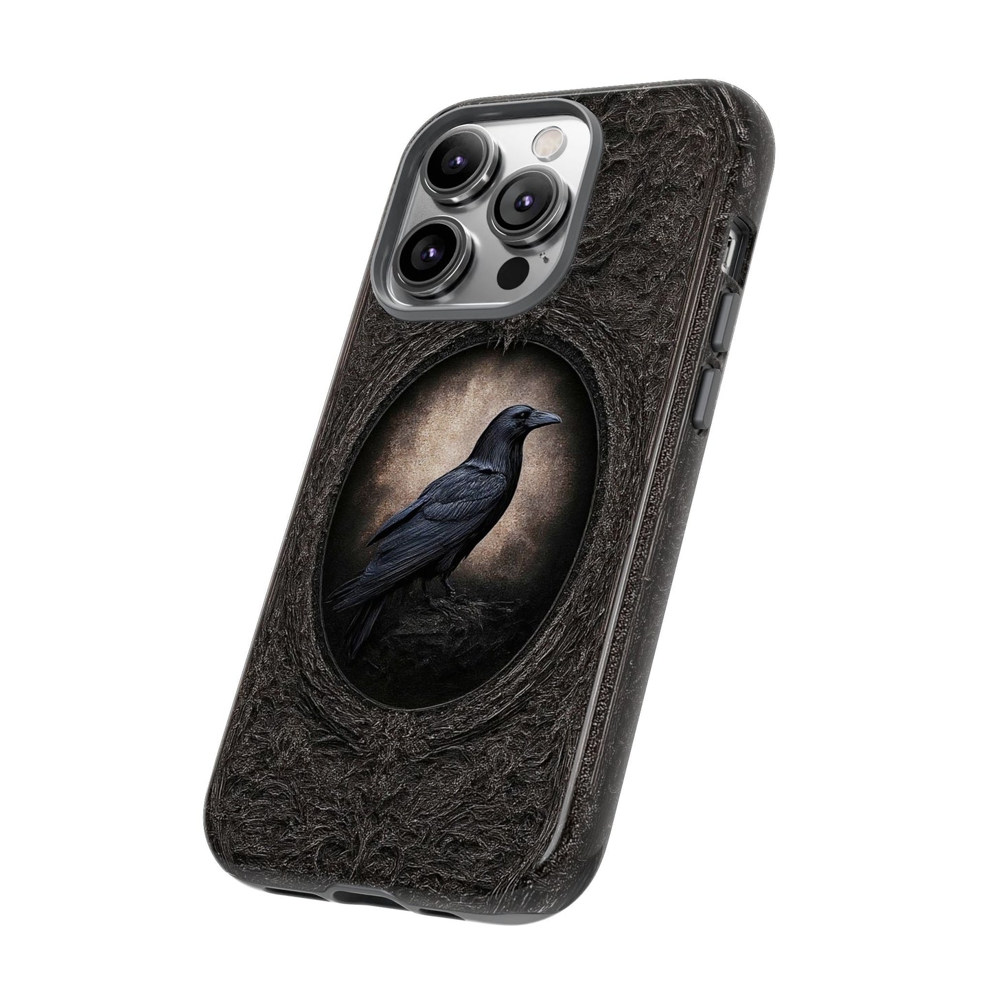 Gothic Raven Phone Case - Mysterious Dark Bird Design