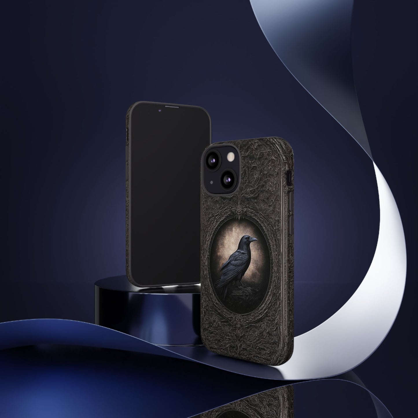 Gothic Raven Phone Case - Mysterious Dark Bird Design