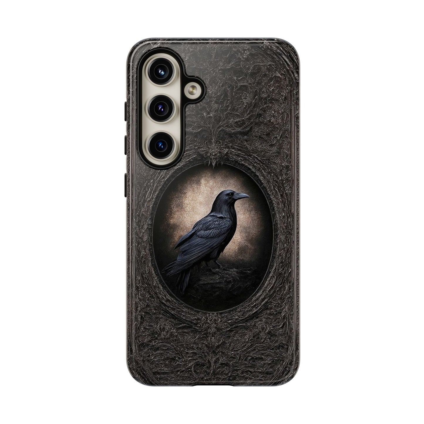 Gothic Raven Phone Case - Mysterious Dark Bird Design