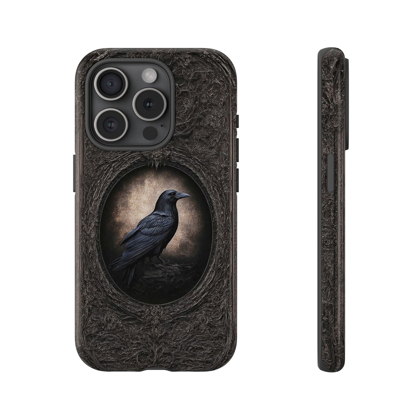 Gothic Raven Phone Case - Mysterious Dark Bird Design