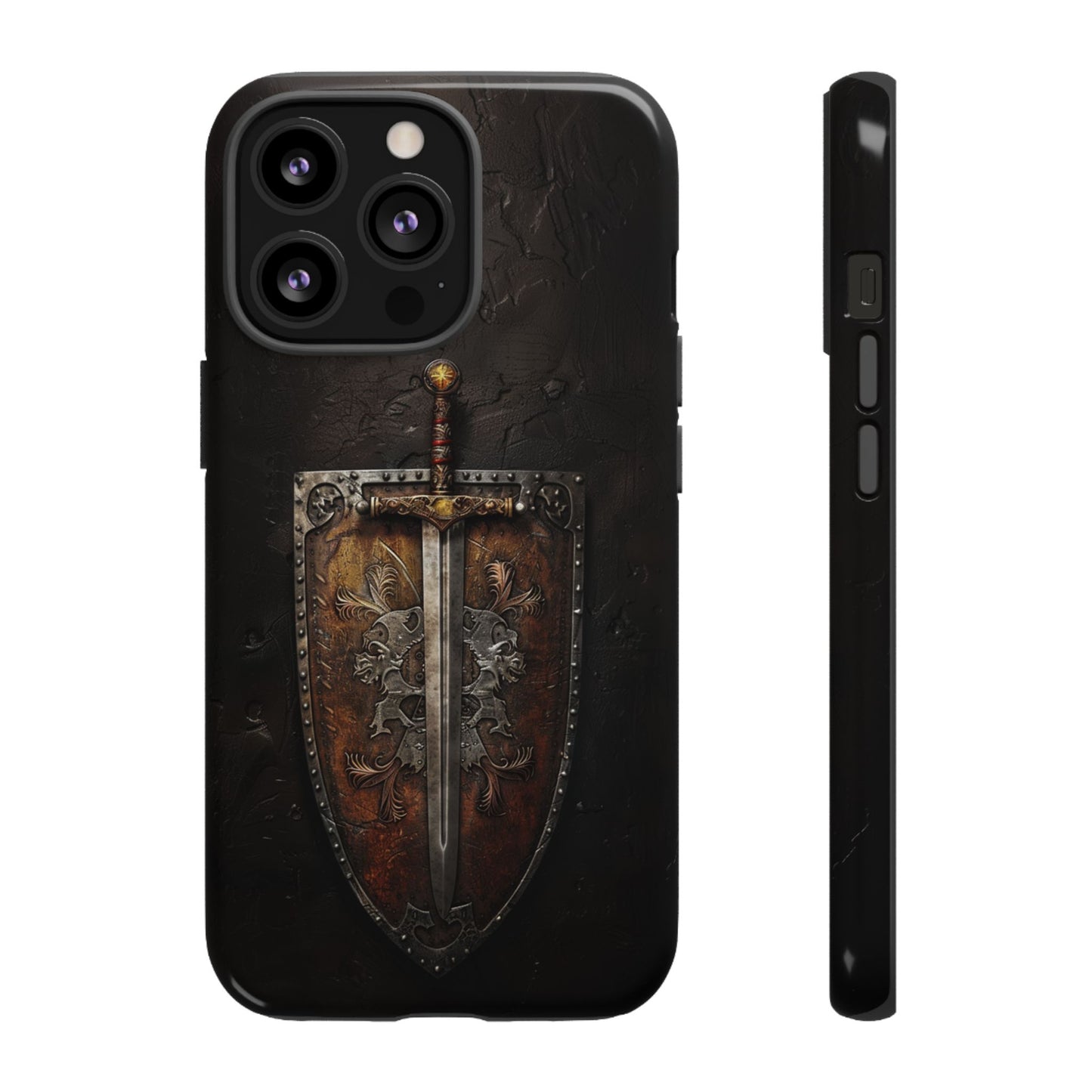 Medieval Sword and Shield Phone Case - For iPhone, Samsung Galaxy, and Google Pixel Devices