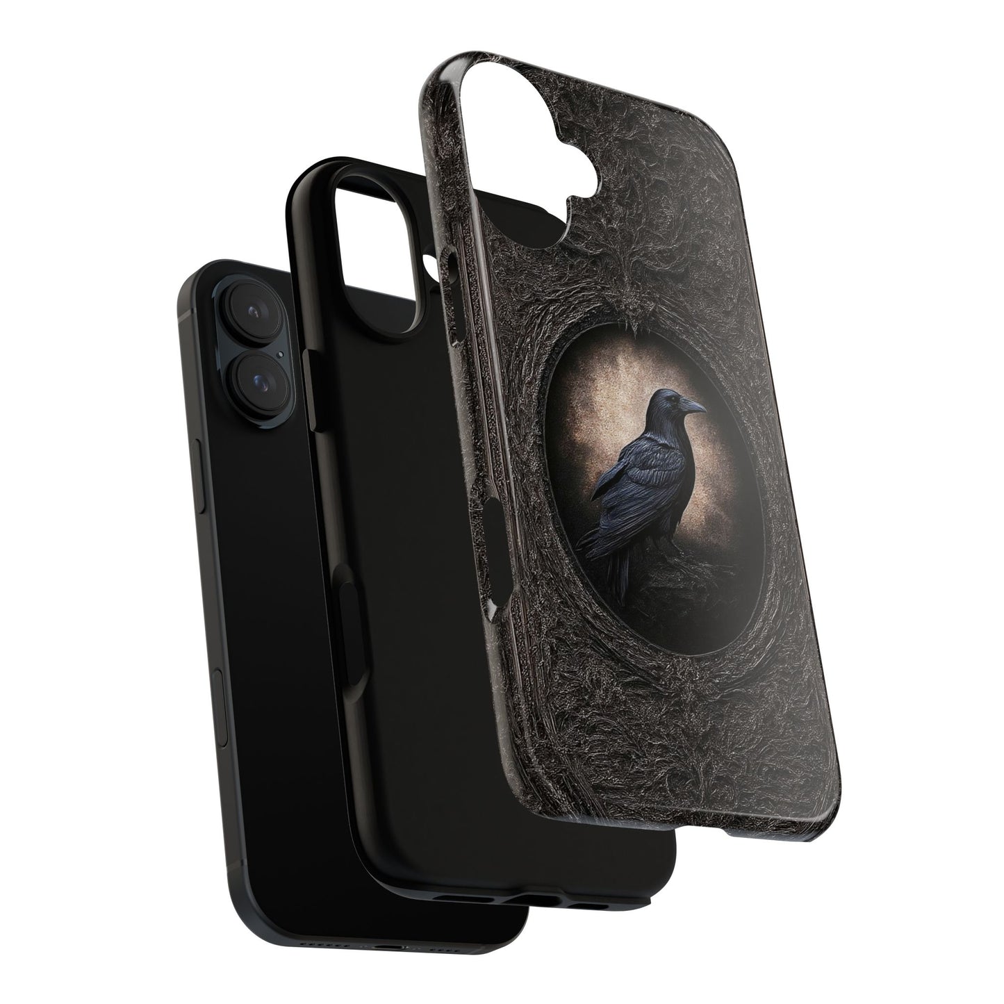 Gothic Raven Phone Case - Mysterious Dark Bird Design