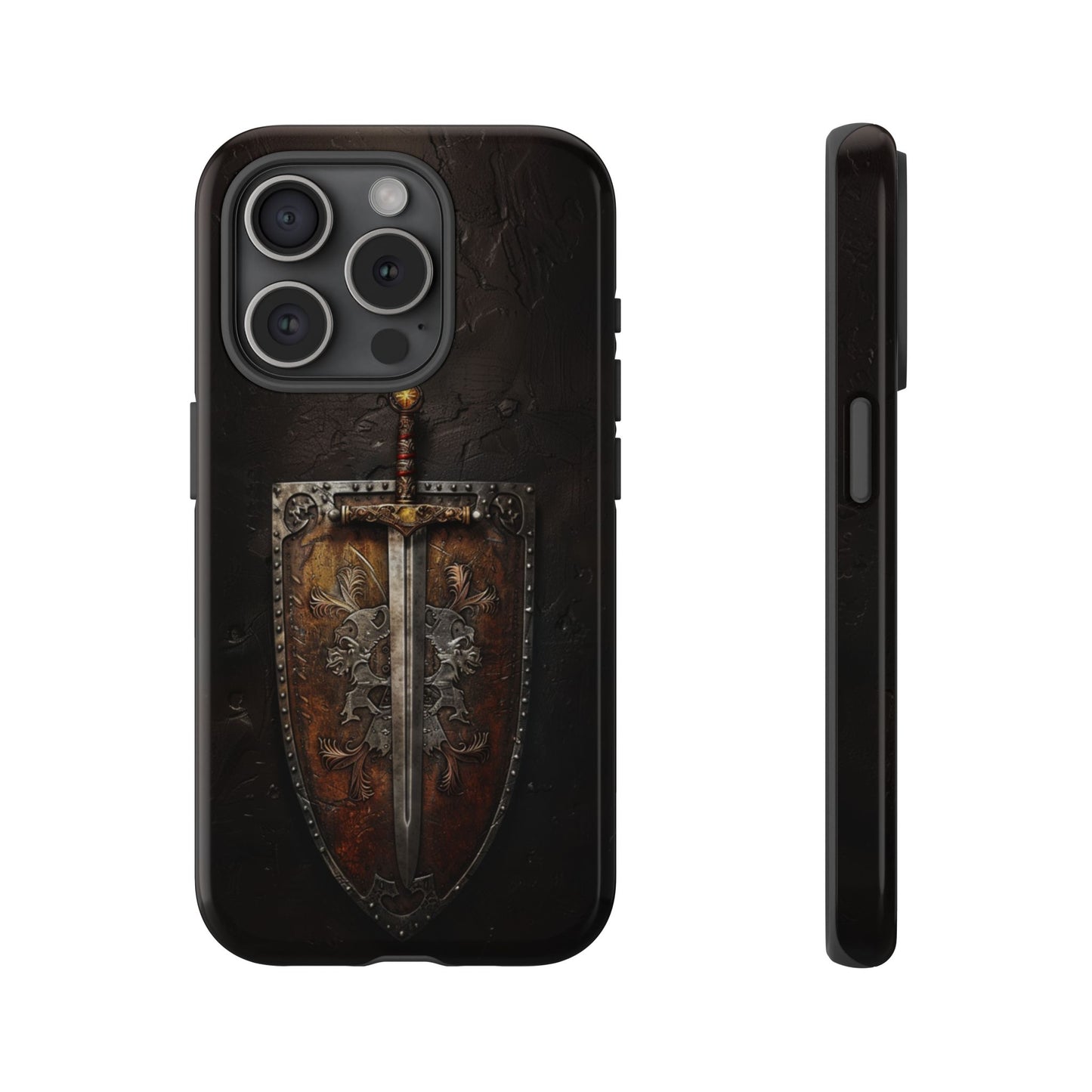Medieval Sword and Shield Phone Case - For iPhone, Samsung Galaxy, and Google Pixel Devices