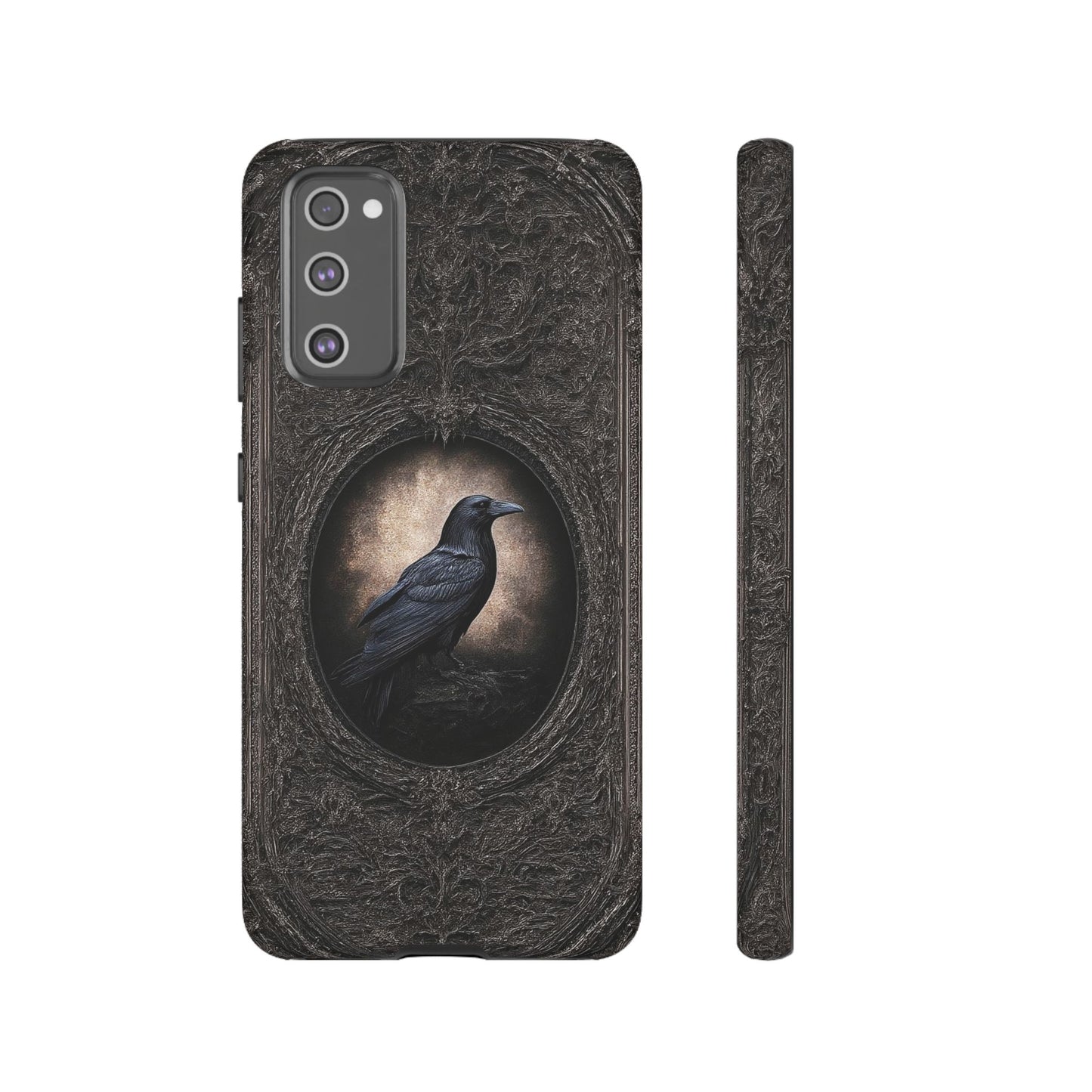Gothic Raven Phone Case - Mysterious Dark Bird Design