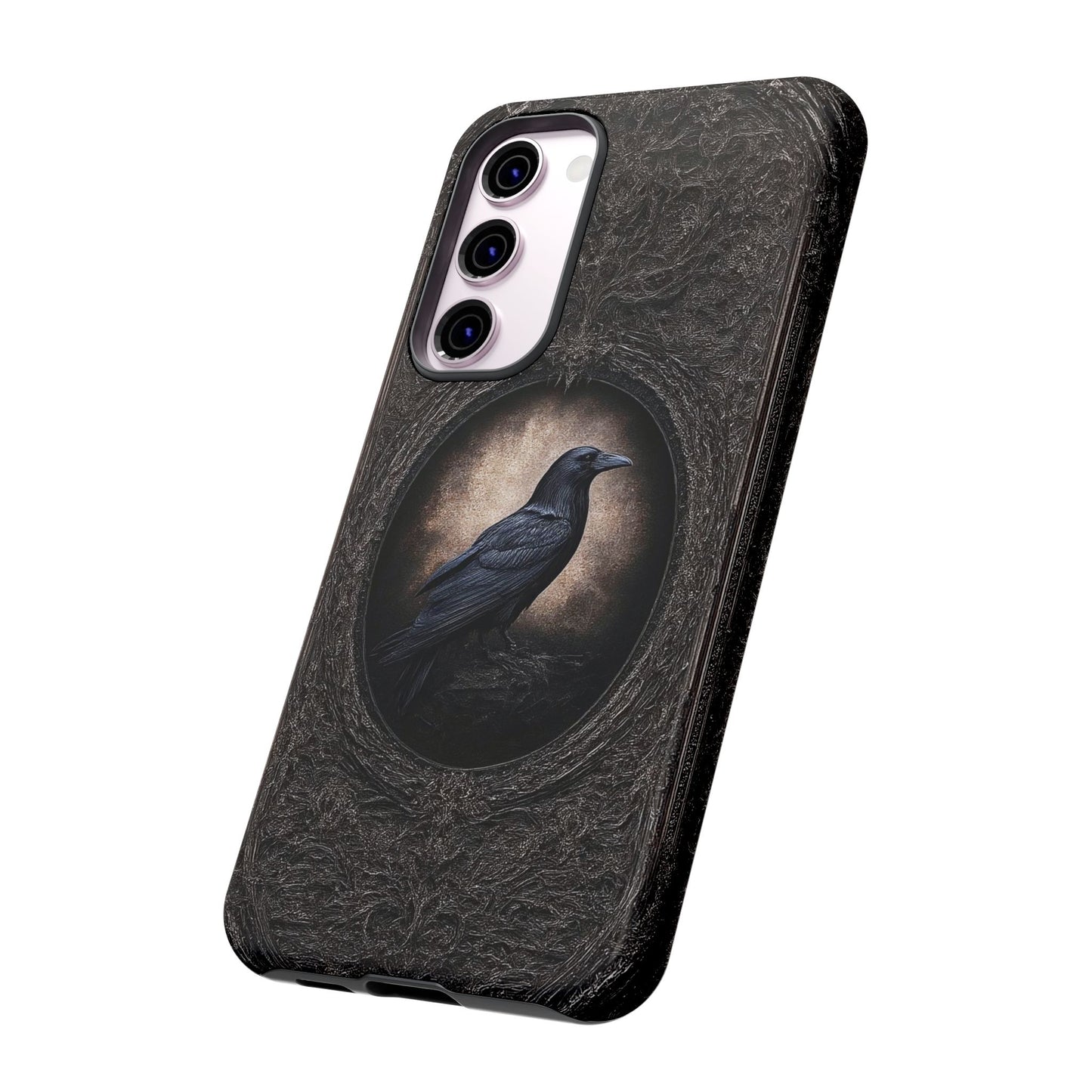 Gothic Raven Phone Case - Mysterious Dark Bird Design