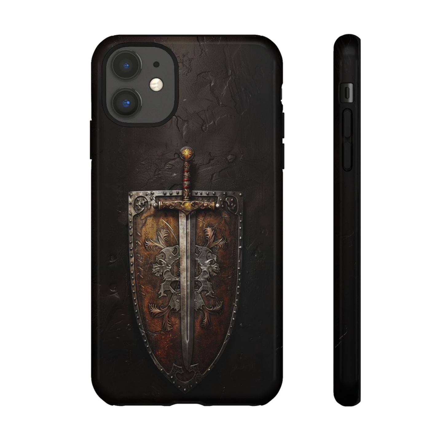 Medieval Sword and Shield Phone Case - For iPhone, Samsung Galaxy, and Google Pixel Devices