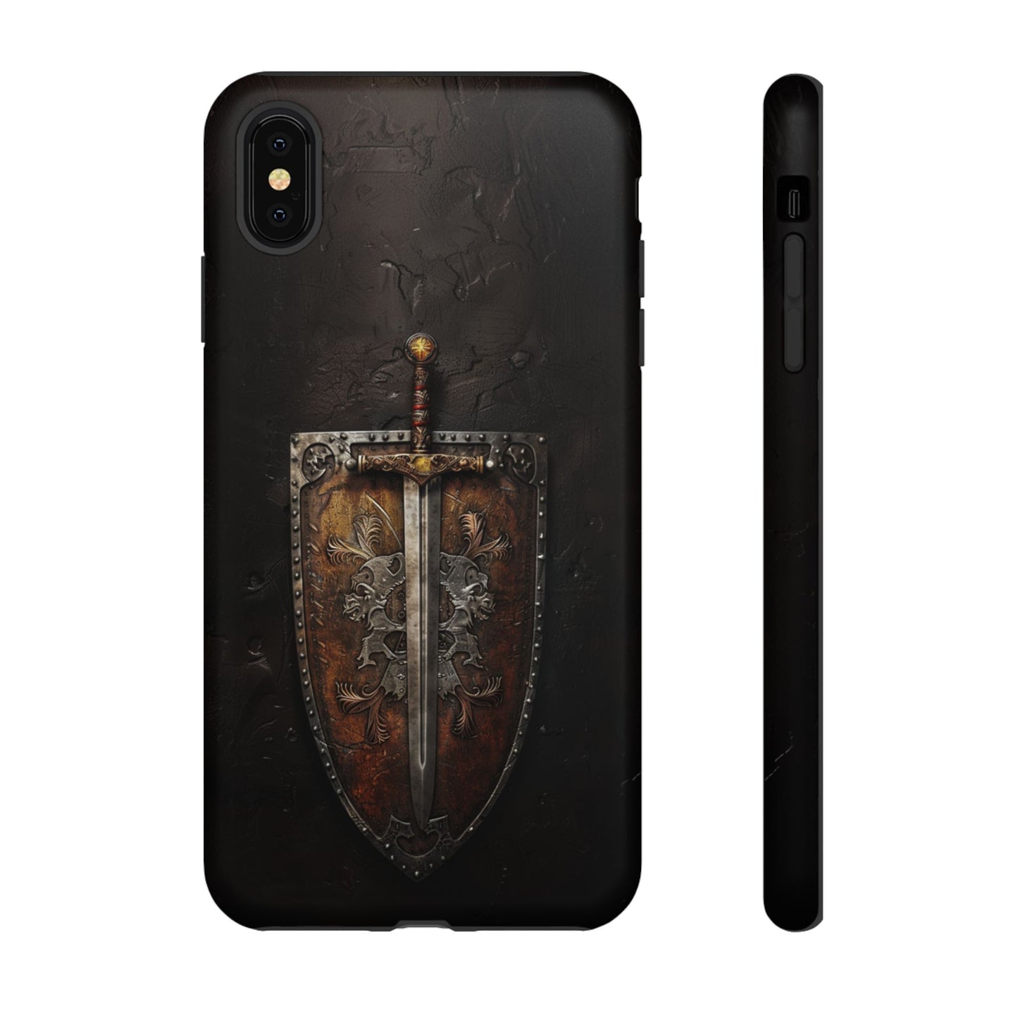 Medieval Sword and Shield Phone Case - For iPhone, Samsung Galaxy, and Google Pixel Devices