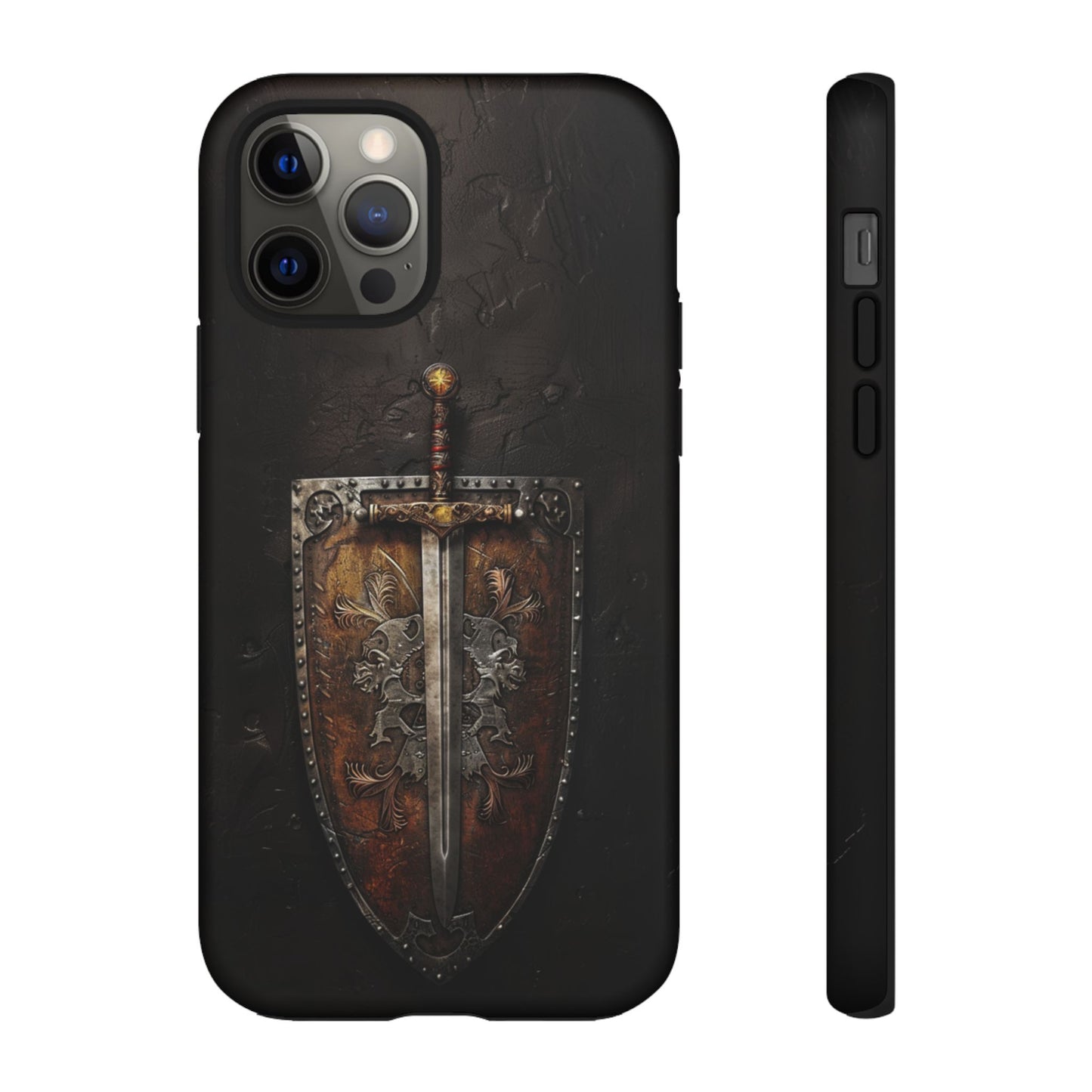 Medieval Sword and Shield Phone Case - For iPhone, Samsung Galaxy, and Google Pixel Devices