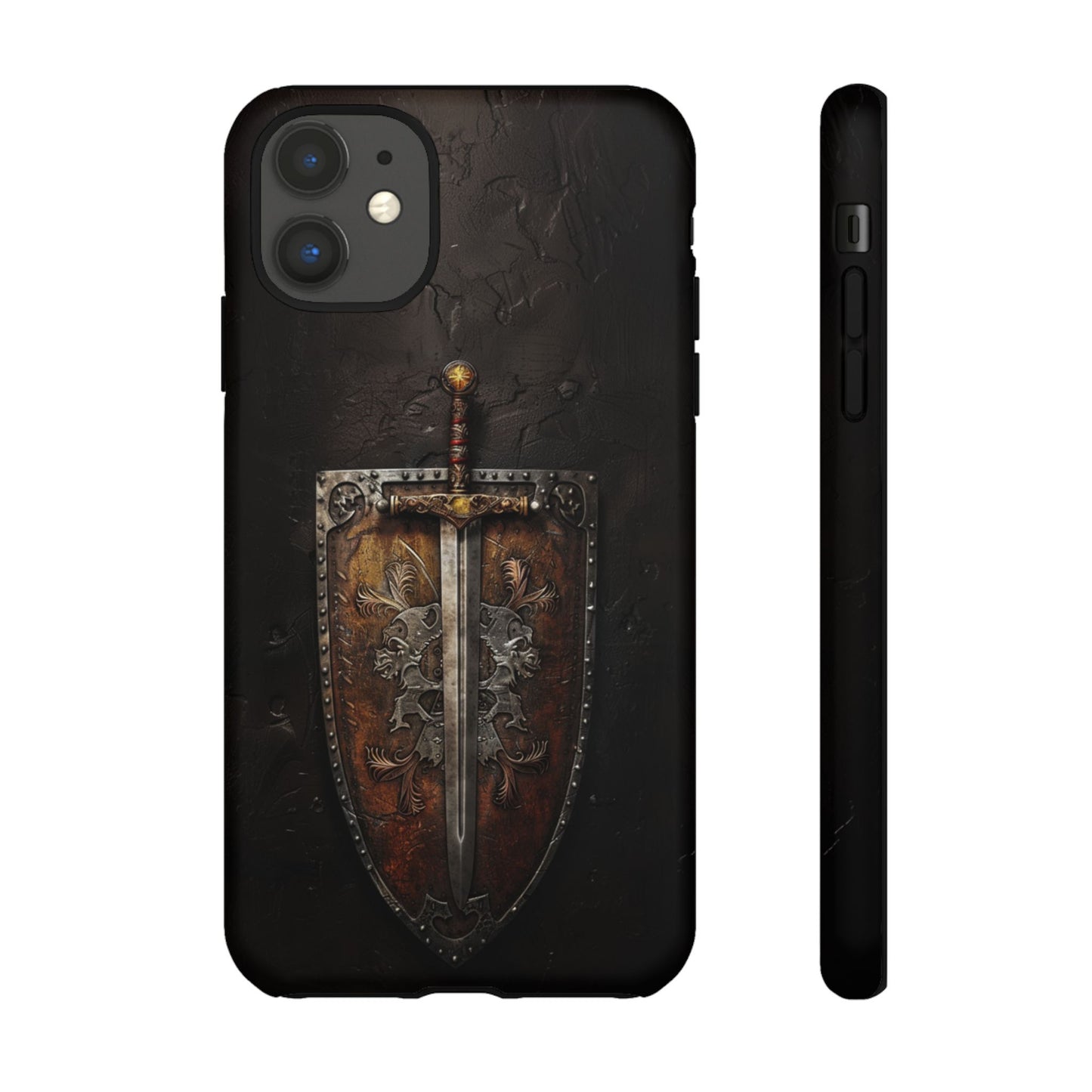 Medieval Sword and Shield Phone Case - For iPhone, Samsung Galaxy, and Google Pixel Devices