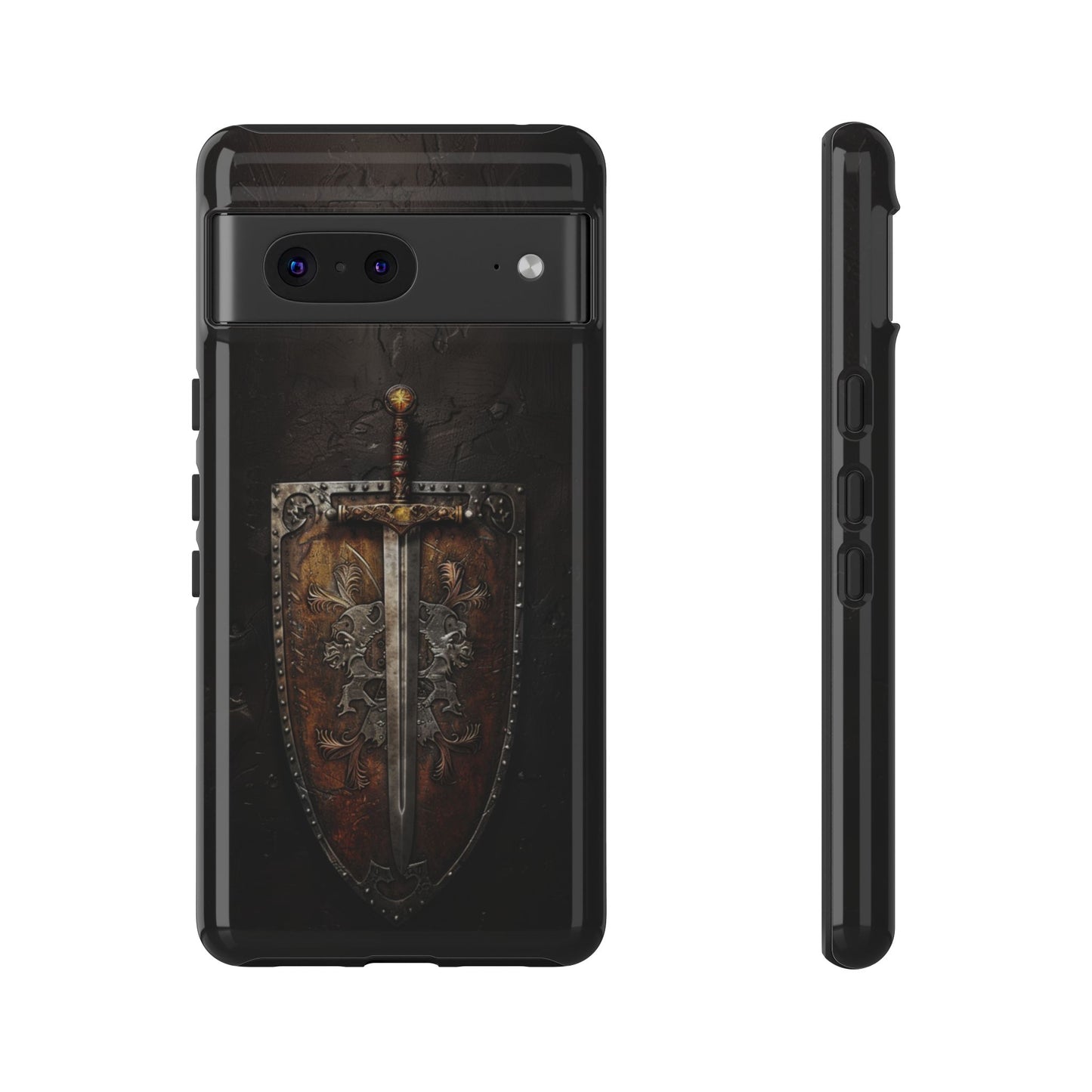 Medieval Sword and Shield Phone Case - For iPhone, Samsung Galaxy, and Google Pixel Devices