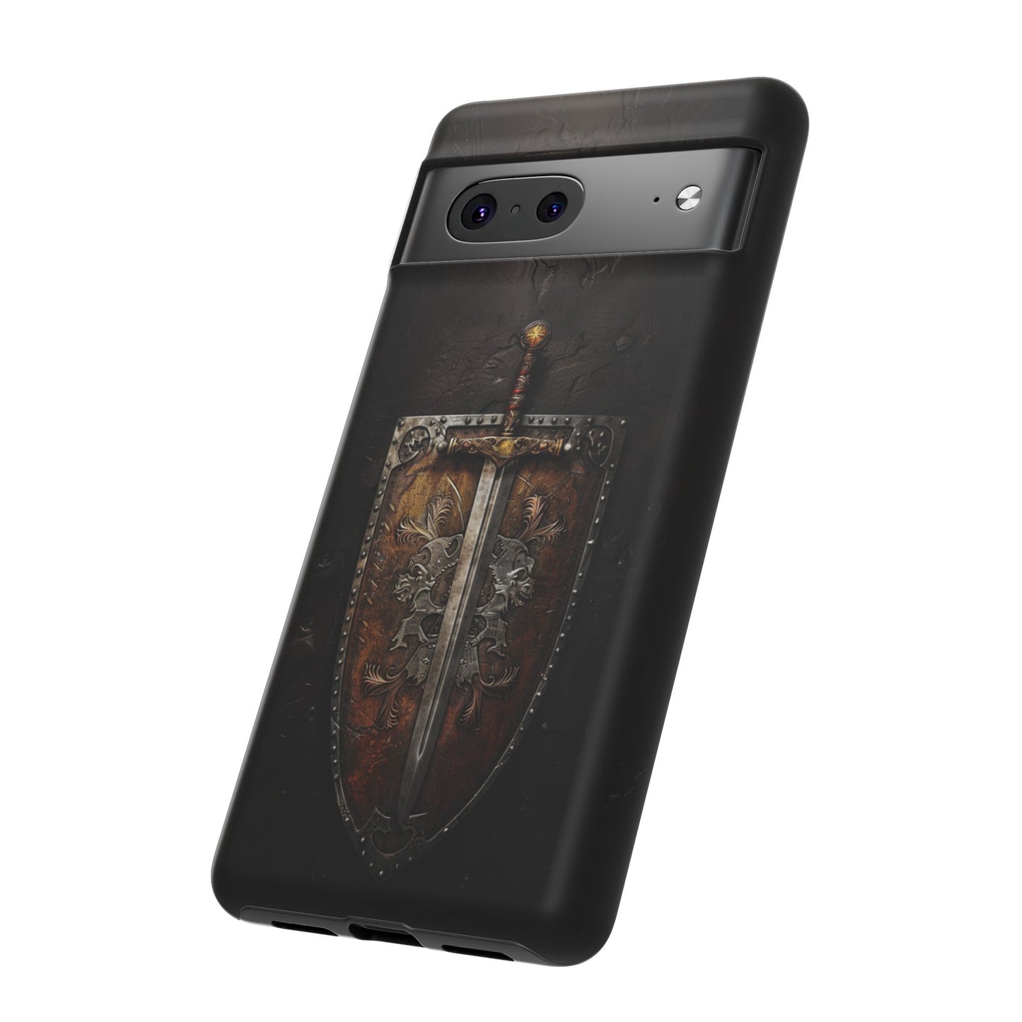 Medieval Sword and Shield Phone Case - For iPhone, Samsung Galaxy, and Google Pixel Devices