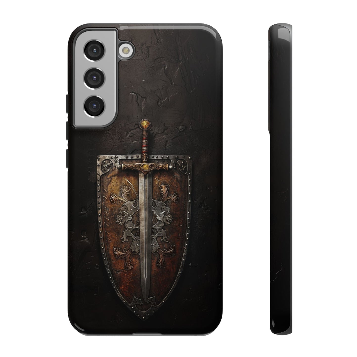 Medieval Sword and Shield Phone Case - For iPhone, Samsung Galaxy, and Google Pixel Devices