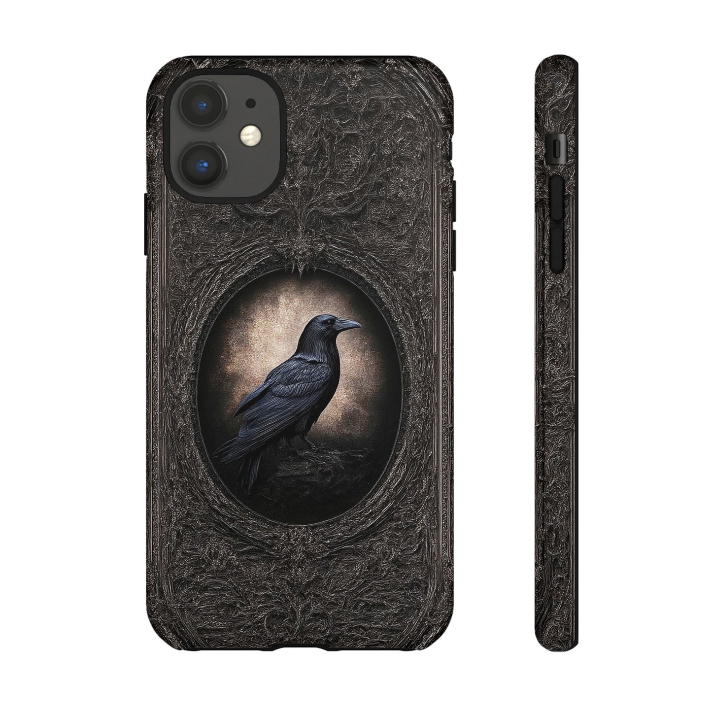 Gothic Raven Phone Case - Mysterious Dark Bird Design