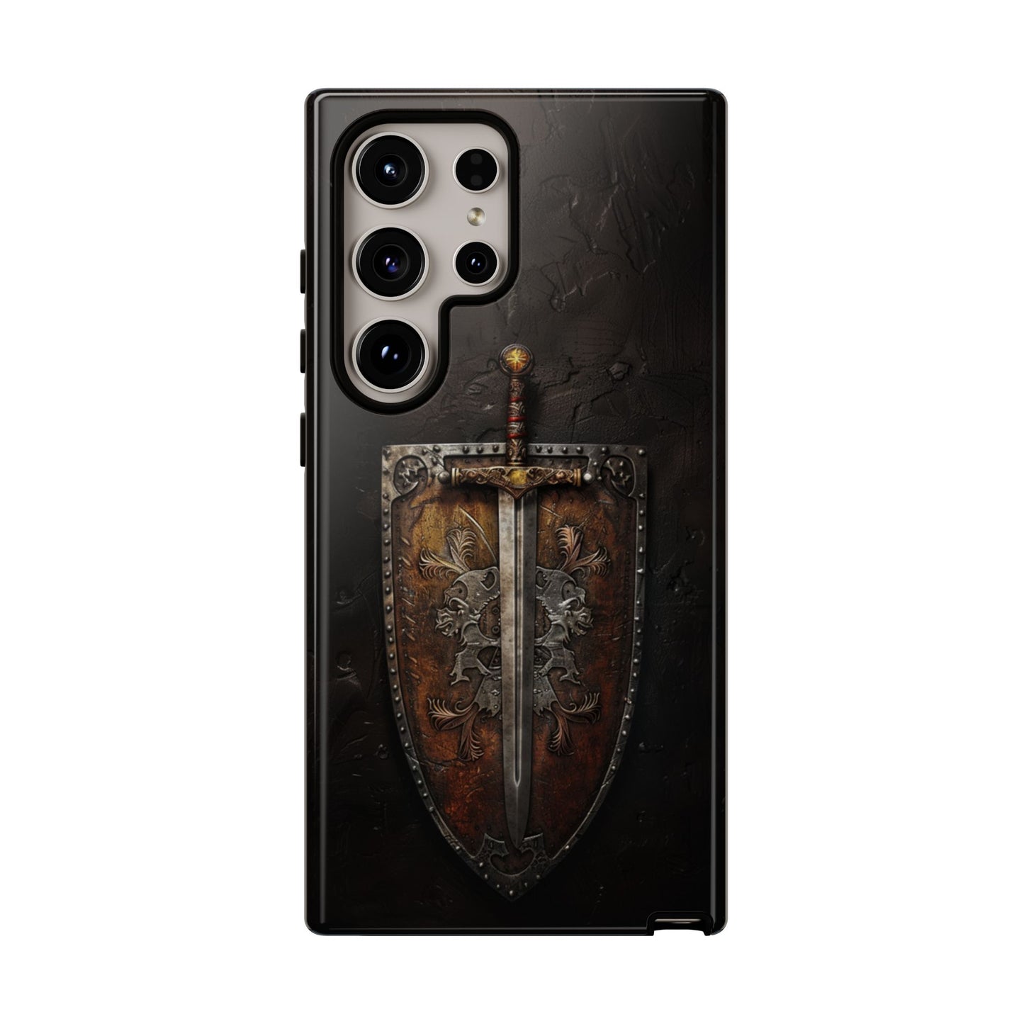 Medieval Sword and Shield Phone Case - For iPhone, Samsung Galaxy, and Google Pixel Devices