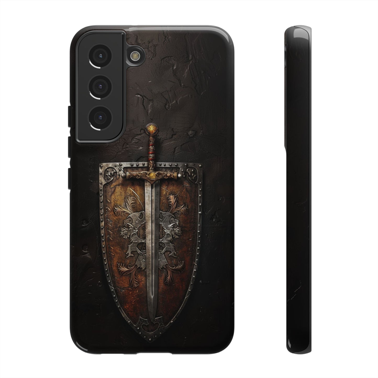 Medieval Sword and Shield Phone Case - For iPhone, Samsung Galaxy, and Google Pixel Devices