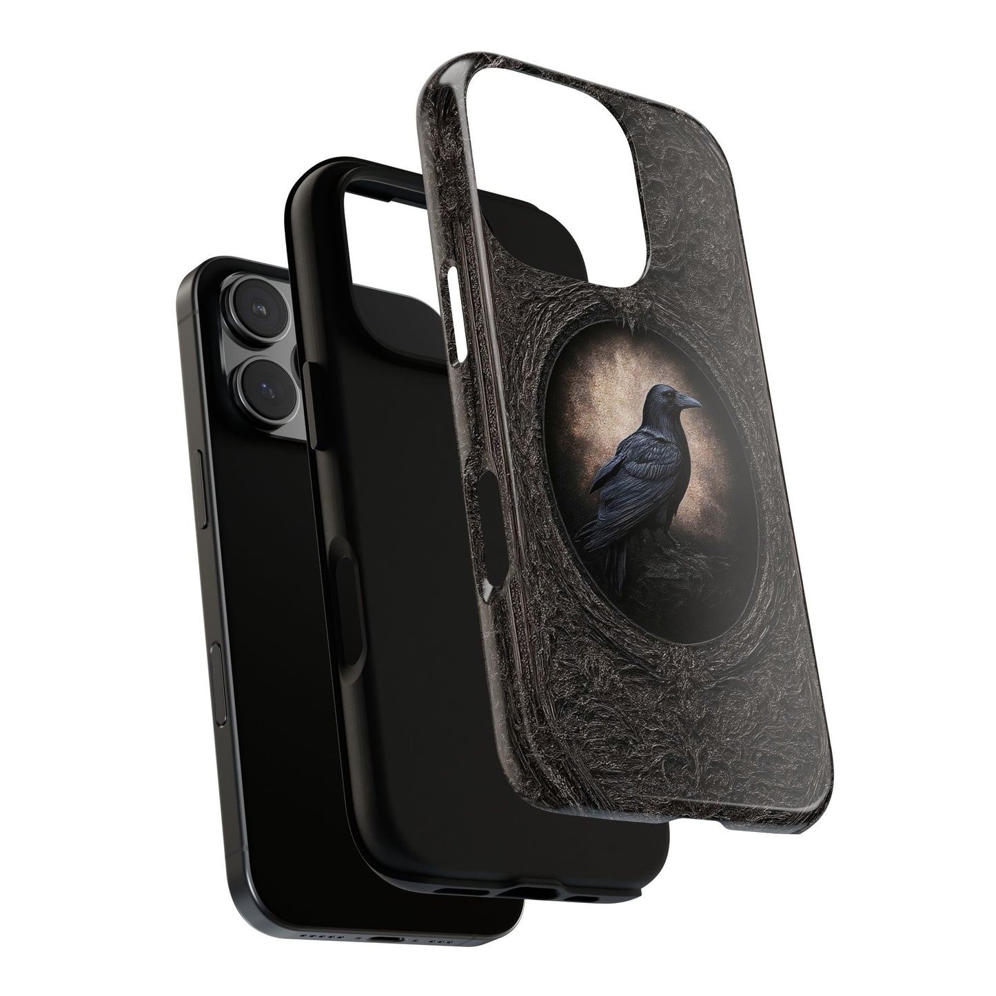 Gothic Raven Phone Case - Mysterious Dark Bird Design