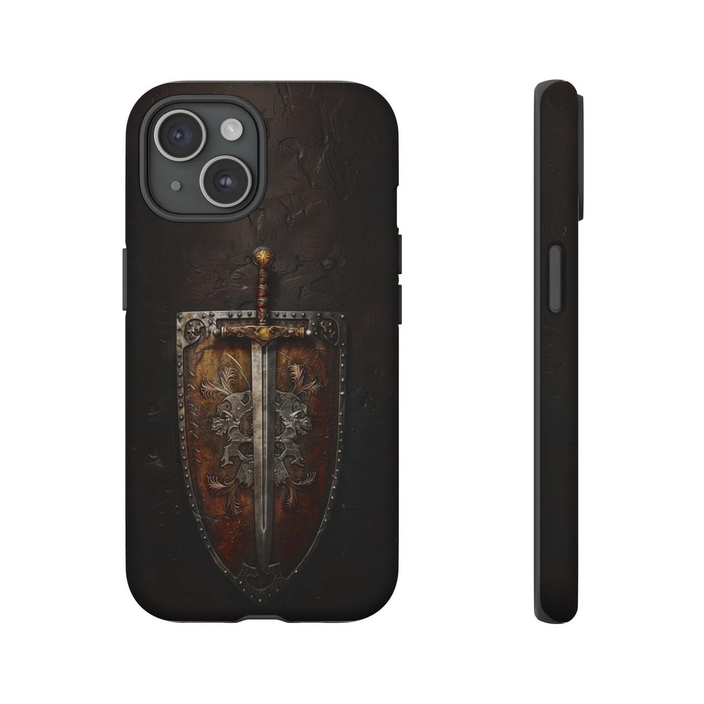 Medieval Sword and Shield Phone Case - For iPhone, Samsung Galaxy, and Google Pixel Devices