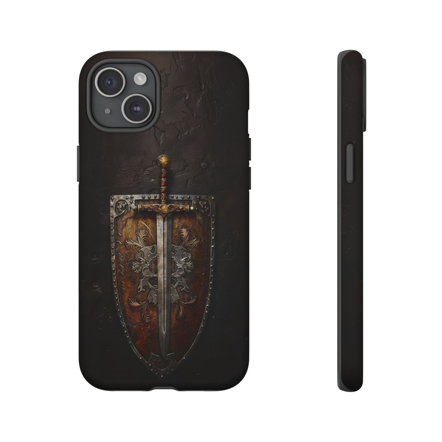 Medieval Sword and Shield Phone Case - For iPhone, Samsung Galaxy, and Google Pixel Devices