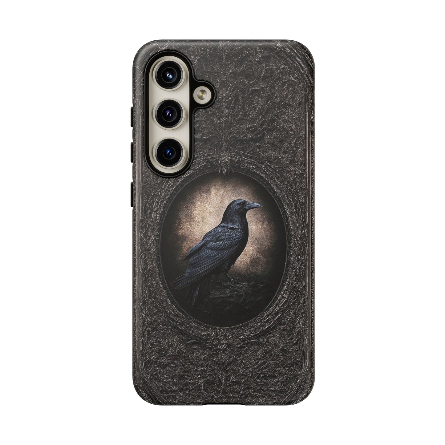 Gothic Raven Phone Case - Mysterious Dark Bird Design