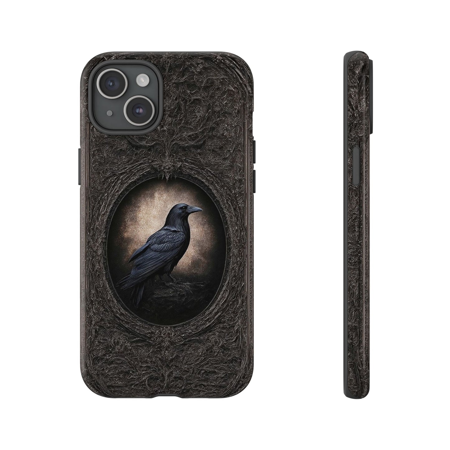 Gothic Raven Phone Case - Mysterious Dark Bird Design