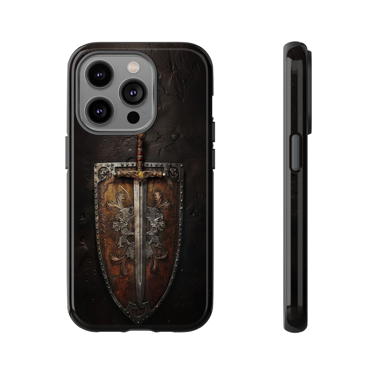 Medieval Sword and Shield Phone Case - For iPhone, Samsung Galaxy, and Google Pixel Devices