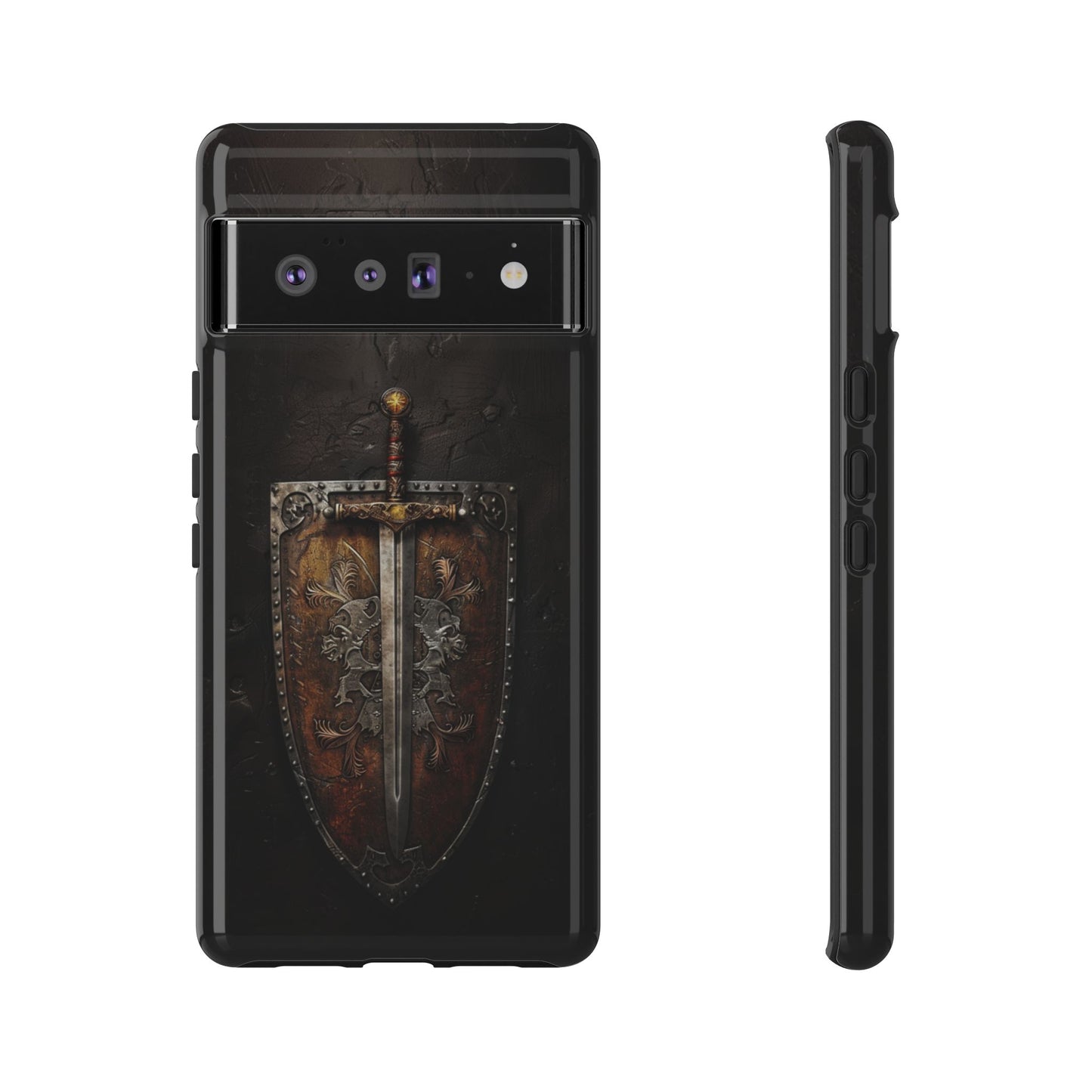 Medieval Sword and Shield Phone Case - For iPhone, Samsung Galaxy, and Google Pixel Devices