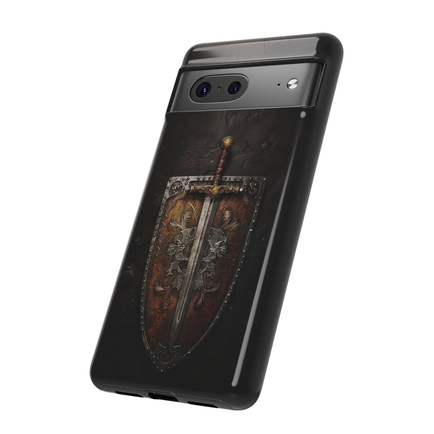 Medieval Sword and Shield Phone Case - For iPhone, Samsung Galaxy, and Google Pixel Devices