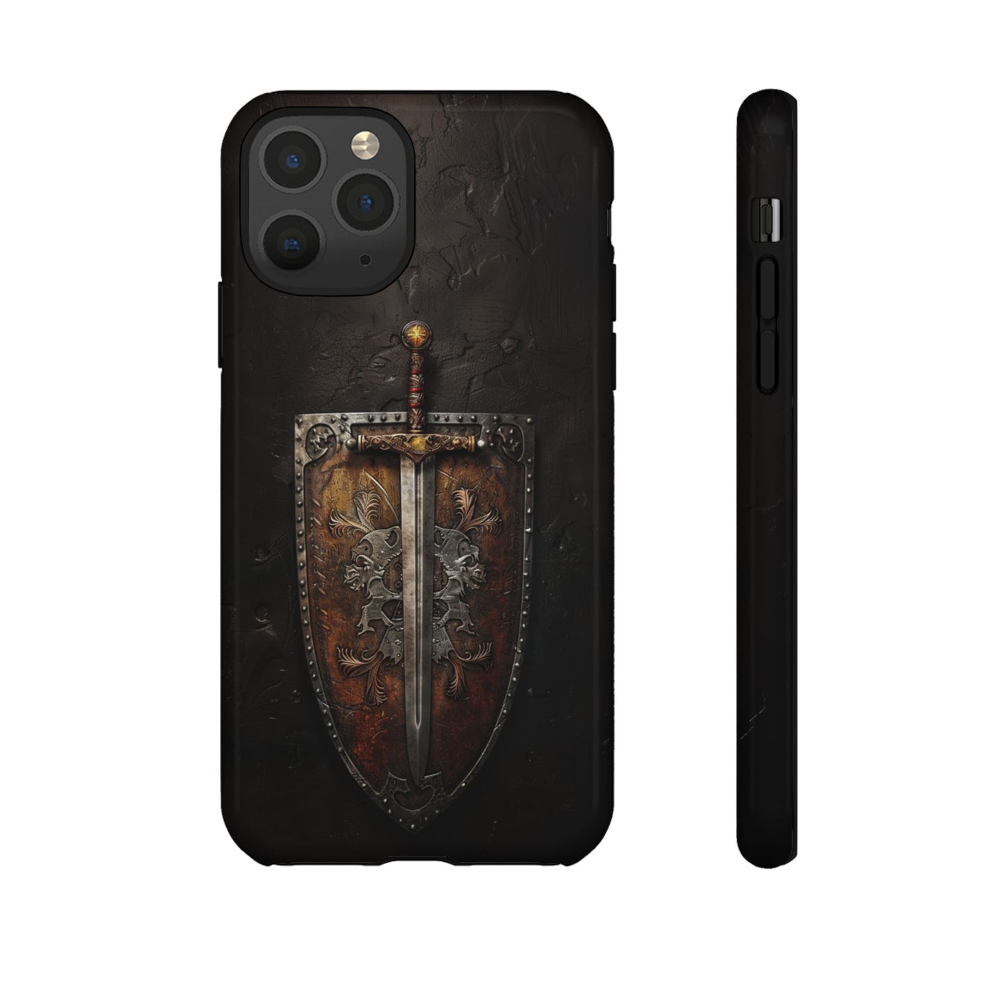 Medieval Sword and Shield Phone Case - For iPhone, Samsung Galaxy, and Google Pixel Devices