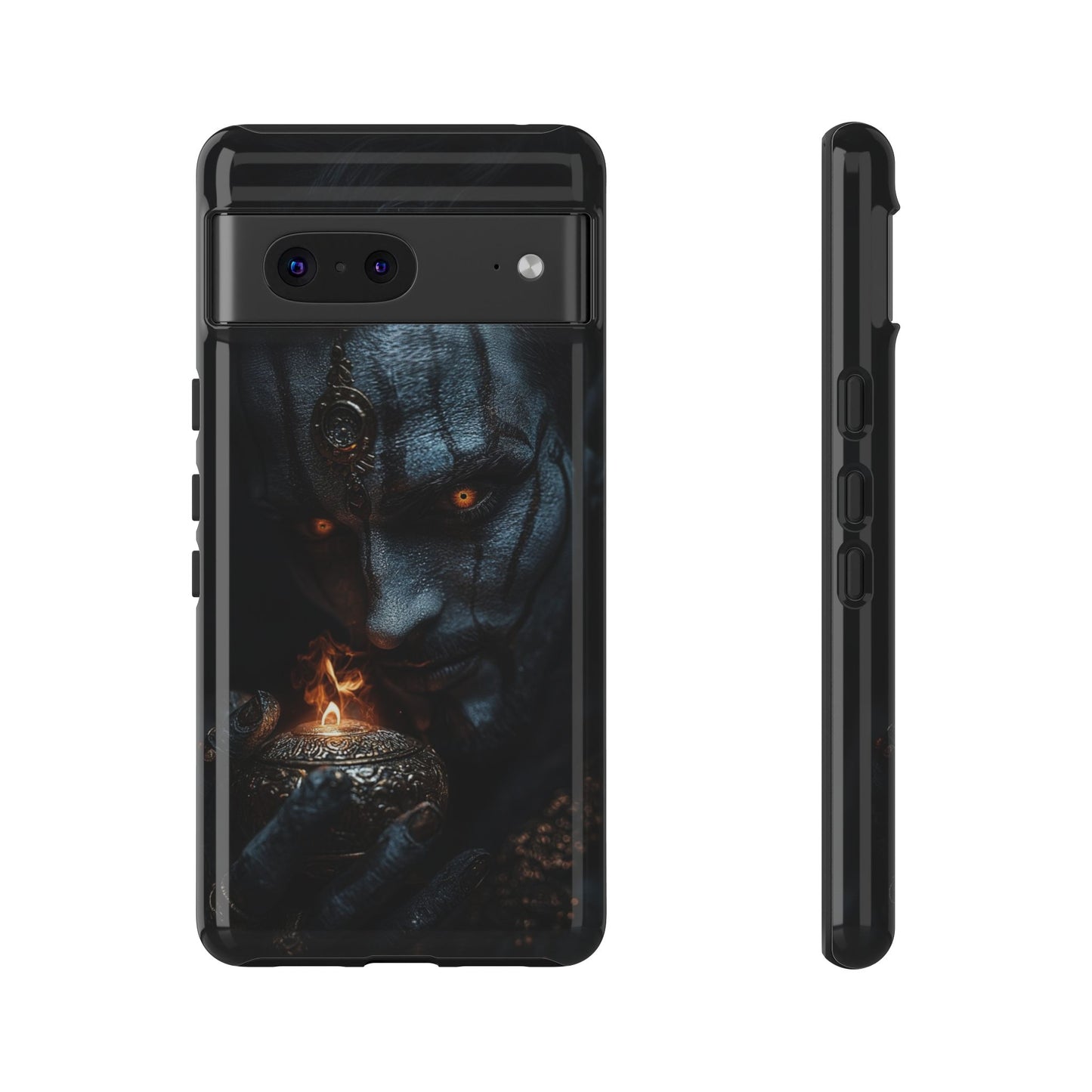 Dark Djinn Warrior Phone Case - Intricate Fantasy Art Protective Cover for iPhone, Samsung Galaxy, and Google Pixel Devices