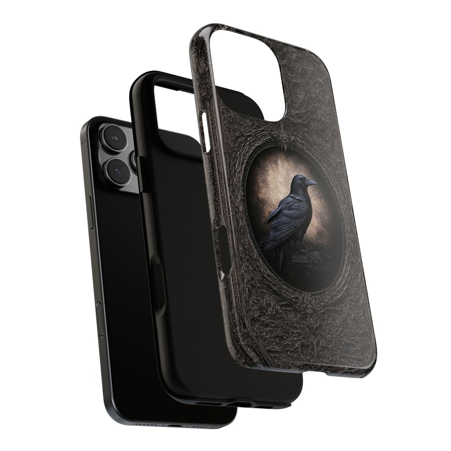 Gothic Raven Phone Case - Mysterious Dark Bird Design