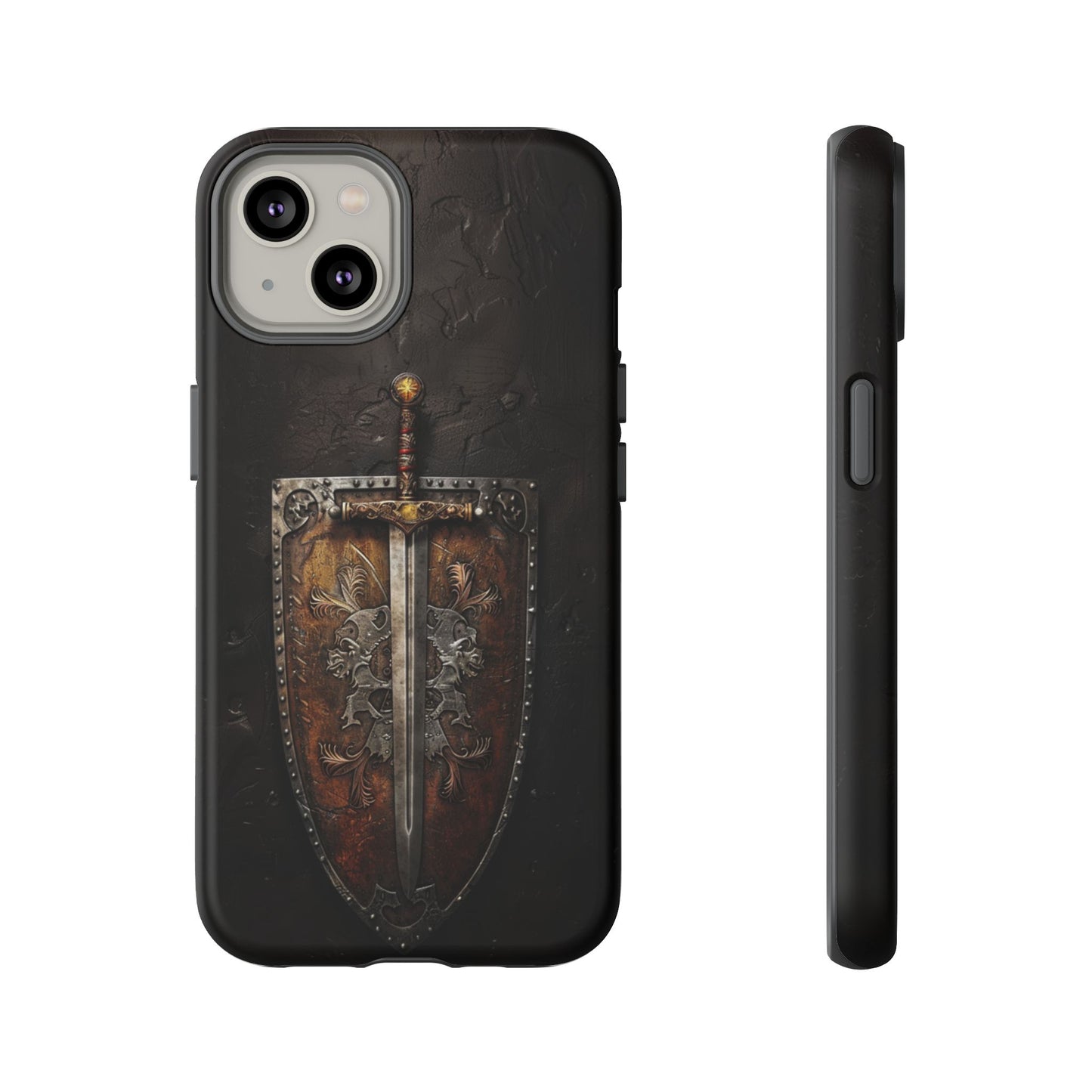 Medieval Sword and Shield Phone Case - For iPhone, Samsung Galaxy, and Google Pixel Devices