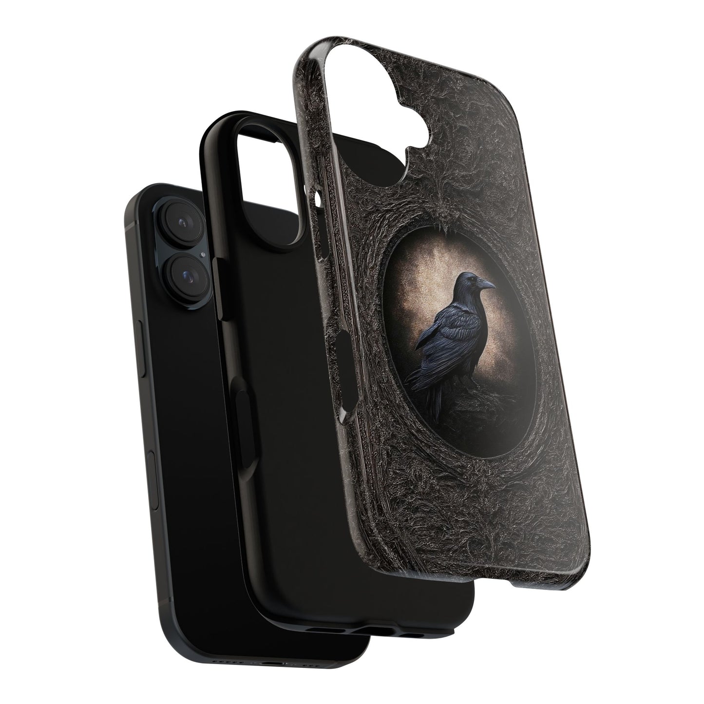 Gothic Raven Phone Case - Mysterious Dark Bird Design
