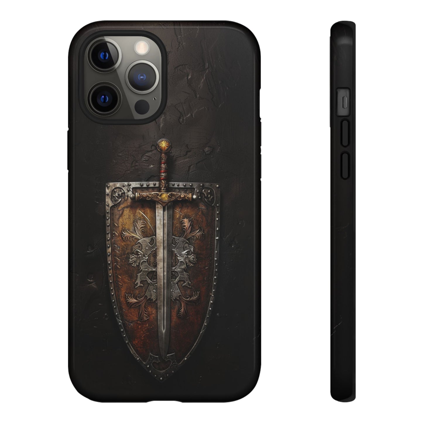 Medieval Sword and Shield Phone Case - For iPhone, Samsung Galaxy, and Google Pixel Devices
