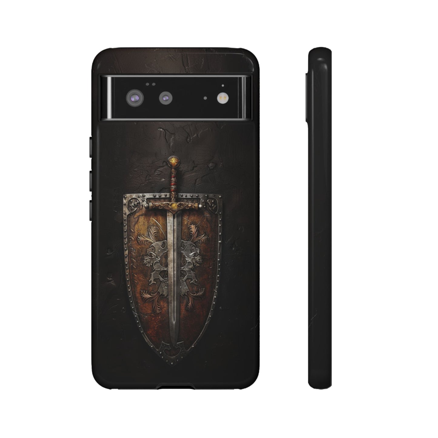 Medieval Sword and Shield Phone Case - For iPhone, Samsung Galaxy, and Google Pixel Devices