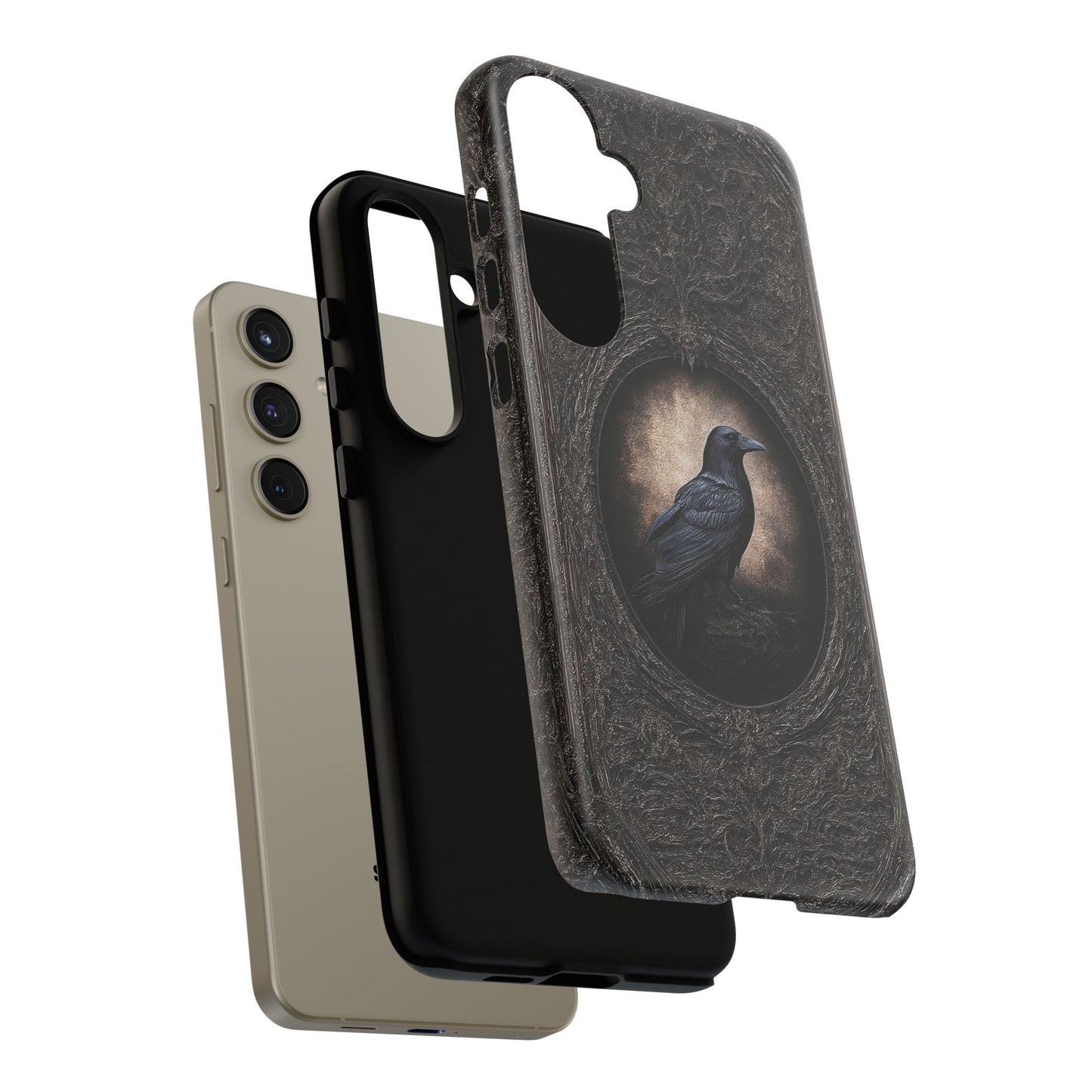 Gothic Raven Phone Case - Mysterious Dark Bird Design