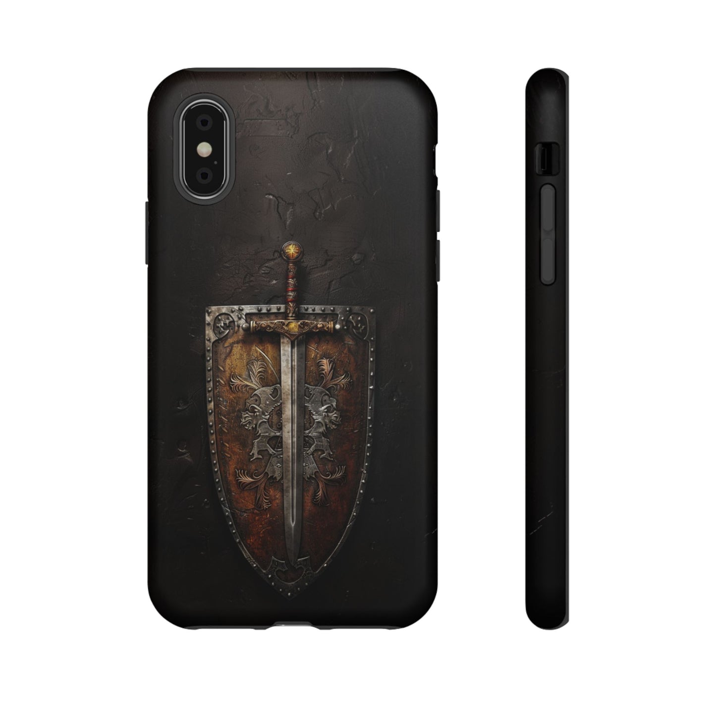 Medieval Sword and Shield Phone Case - For iPhone, Samsung Galaxy, and Google Pixel Devices